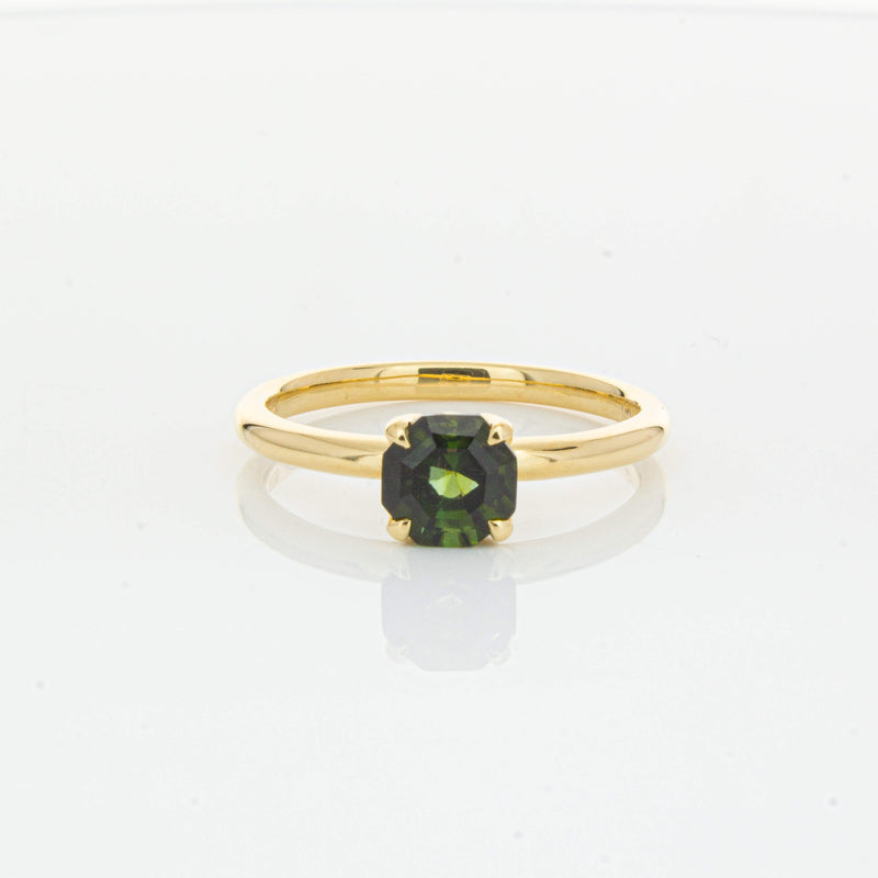 18ct Yellow Gold 1.02ct Green Tourmaline Mini Octavia Ring-Ring-Walker & Hall