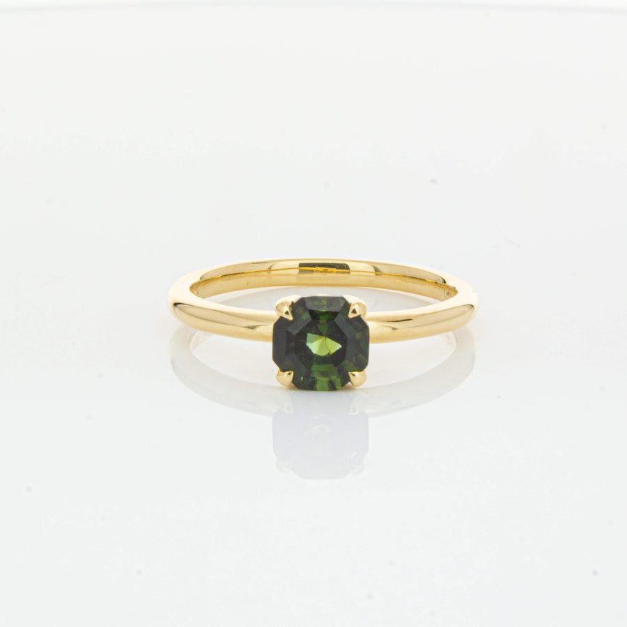 18ct Yellow Gold 1.02ct Green Tourmaline Mini Octavia Ring-Ring-Walker & Hall