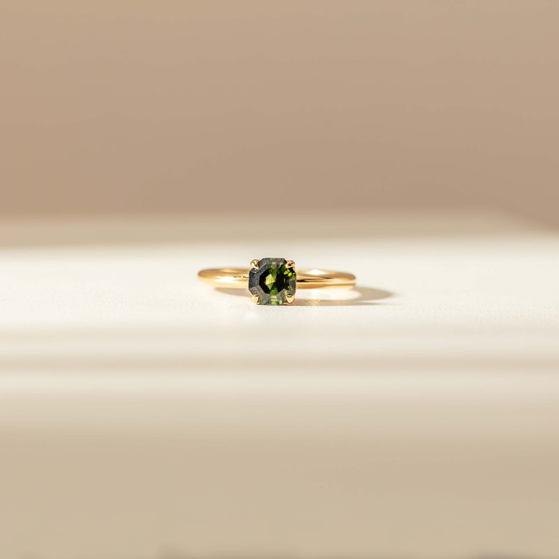 18ct Yellow Gold 1.02ct Green Tourmaline Mini Octavia Ring-Ring-Walker & Hall