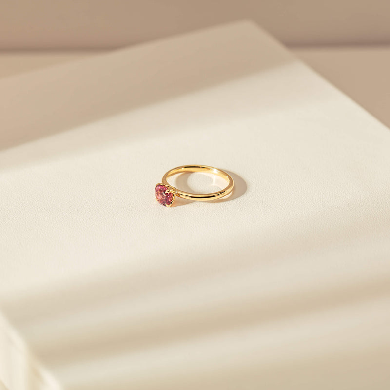 18ct Yellow Gold .90ct Pink Tourmaline Mini Octavia Ring-Ring-Walker & Hall