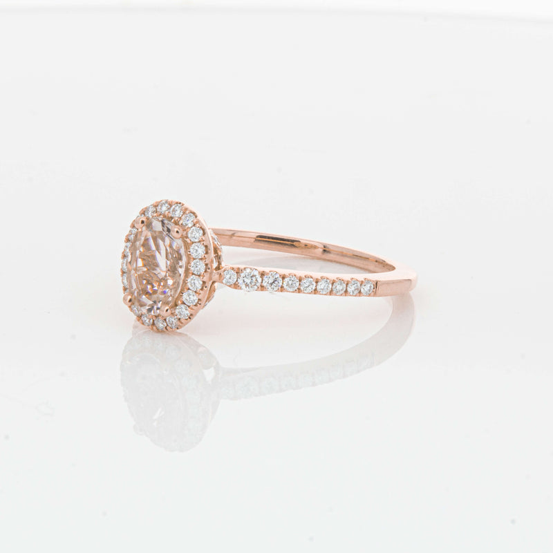 18ct Rose Gold .64ct Morganite & Diamond Mini Sierra Ring-Ring-Walker & Hall