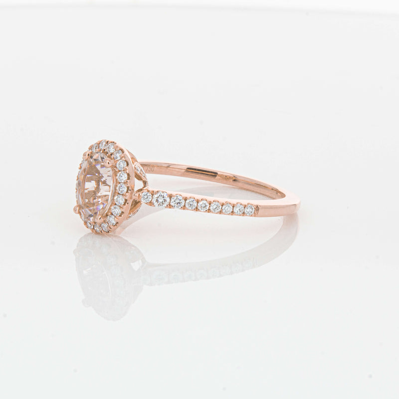 18ct Rose Gold .64ct Morganite & Diamond Mini Sierra Ring-Ring-Walker & Hall