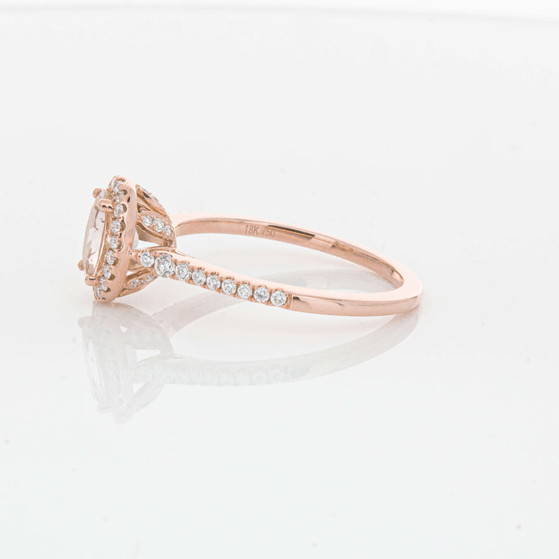 18ct Rose Gold .64ct Morganite & Diamond Mini Sierra Ring-Ring-Walker & Hall