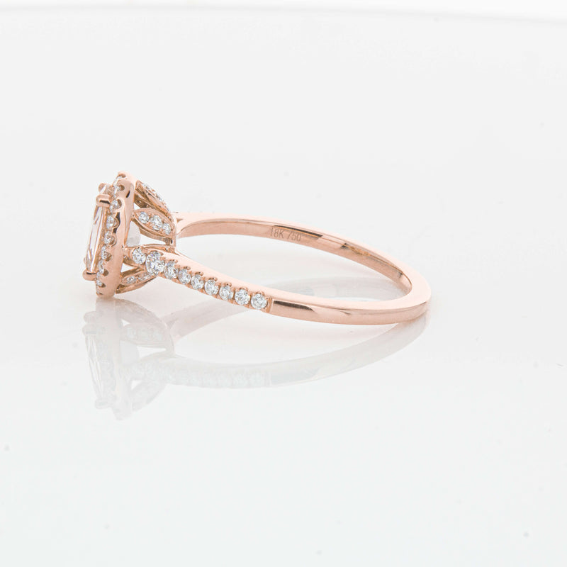 18ct Rose Gold .64ct Morganite & Diamond Mini Sierra Ring-Ring-Walker & Hall