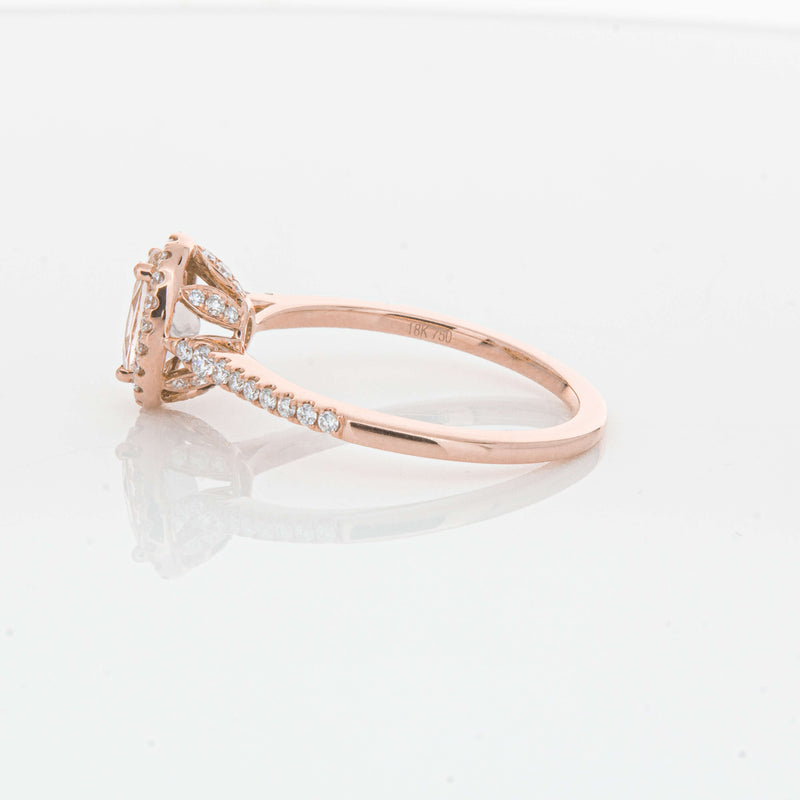 18ct Rose Gold .64ct Morganite & Diamond Mini Sierra Ring-Ring-Walker & Hall