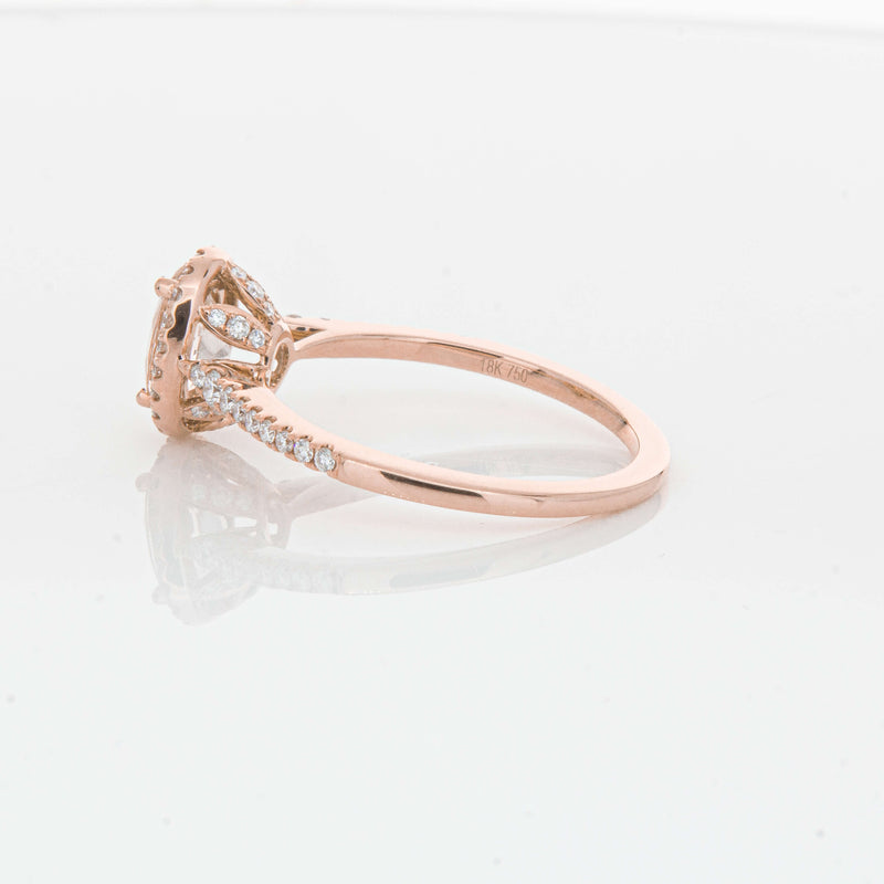 18ct Rose Gold .64ct Morganite & Diamond Mini Sierra Ring-Ring-Walker & Hall