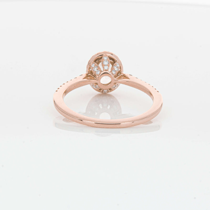 18ct Rose Gold .64ct Morganite & Diamond Mini Sierra Ring-Ring-Walker & Hall
