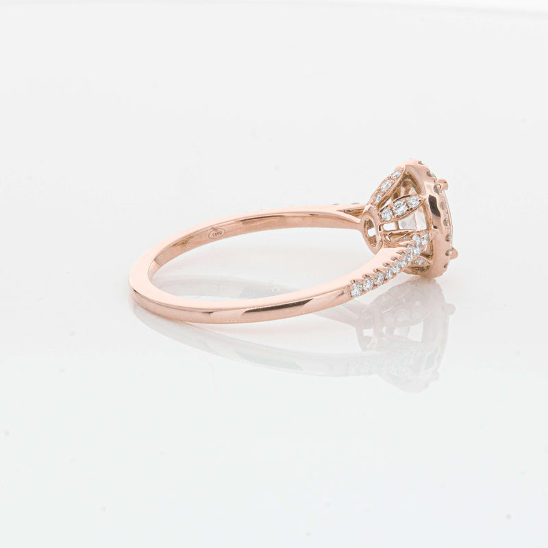 18ct Rose Gold .64ct Morganite & Diamond Mini Sierra Ring-Ring-Walker & Hall