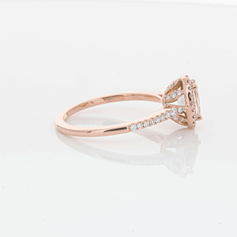 18ct Rose Gold .64ct Morganite & Diamond Mini Sierra Ring-Ring-Walker & Hall