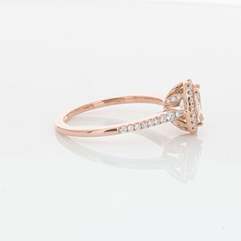 18ct Rose Gold .64ct Morganite & Diamond Mini Sierra Ring-Ring-Walker & Hall