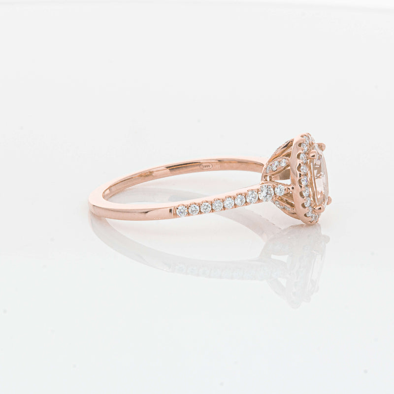 18ct Rose Gold .64ct Morganite & Diamond Mini Sierra Ring-Ring-Walker & Hall