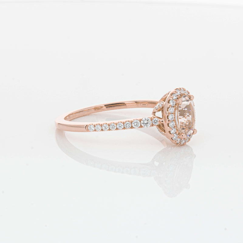18ct Rose Gold .64ct Morganite & Diamond Mini Sierra Ring-Ring-Walker & Hall