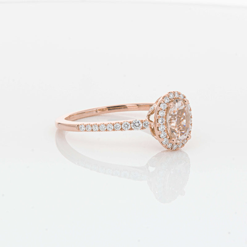 18ct Rose Gold .64ct Morganite & Diamond Mini Sierra Ring-Ring-Walker & Hall