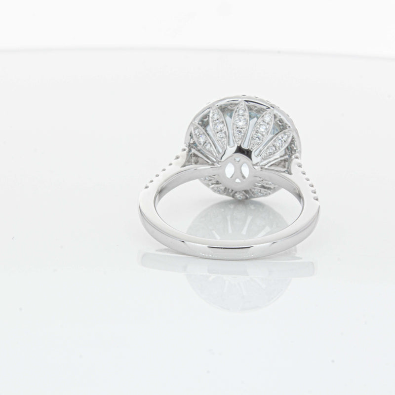 18ct White Gold 6.38ct Aquamarine & Diamond Sierra Ring-Ring-Walker & Hall
