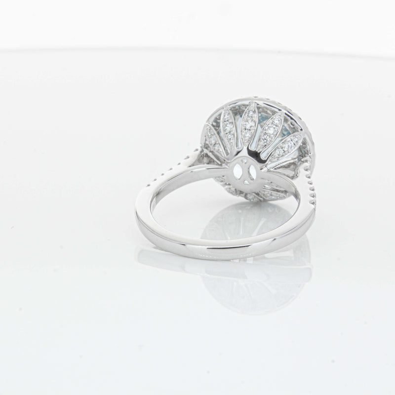 18ct White Gold 6.38ct Aquamarine & Diamond Sierra Ring-Ring-Walker & Hall