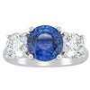 18ct White Gold 3.51ct Sapphire & Diamond Trinity Ring-Ring-Walker & Hall