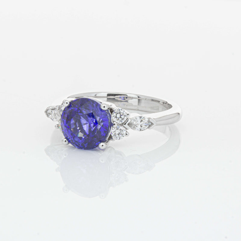 18ct White Gold 3.03ct Sapphire & Diamond Oriana Ring-Ring-Walker & Hall