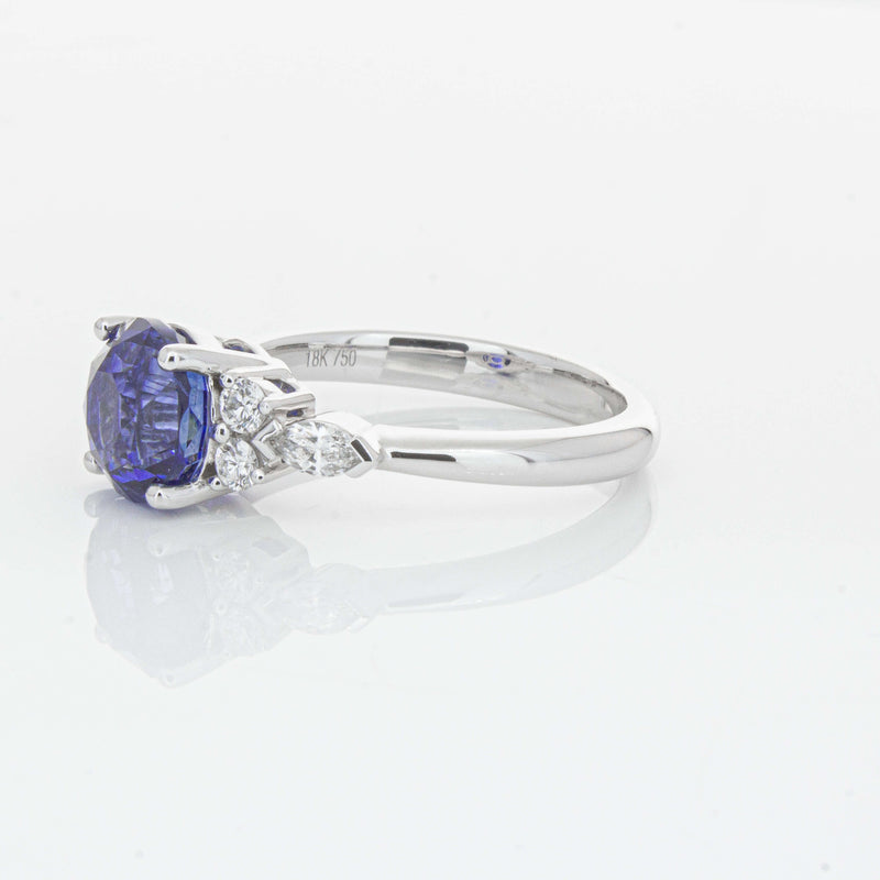 18ct White Gold 3.03ct Sapphire & Diamond Oriana Ring-Ring-Walker & Hall