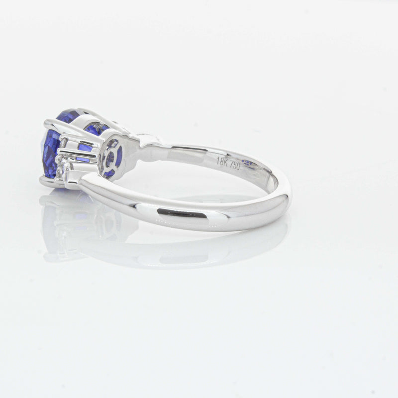18ct White Gold 3.03ct Sapphire & Diamond Oriana Ring-Ring-Walker & Hall