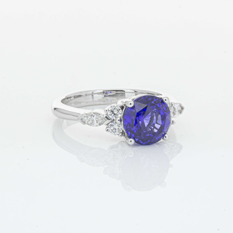 18ct White Gold 3.03ct Sapphire & Diamond Oriana Ring-Ring-Walker & Hall