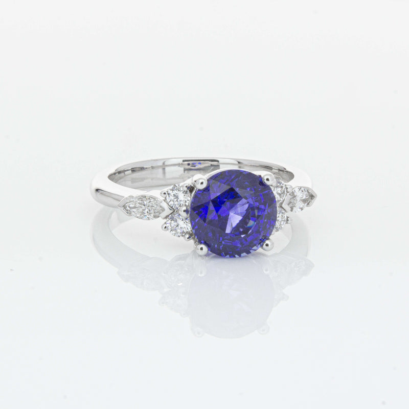 18ct White Gold 3.03ct Sapphire & Diamond Oriana Ring-Ring-Walker & Hall