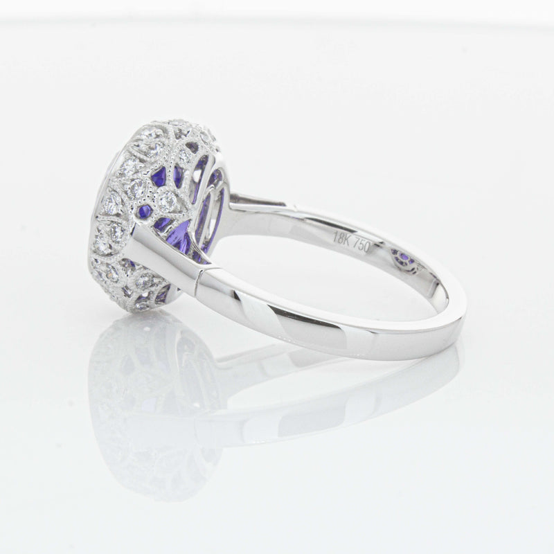 18ct White Gold 3.64ct Tanzanite & Diamond Dulce Ring-Ring-Walker & Hall