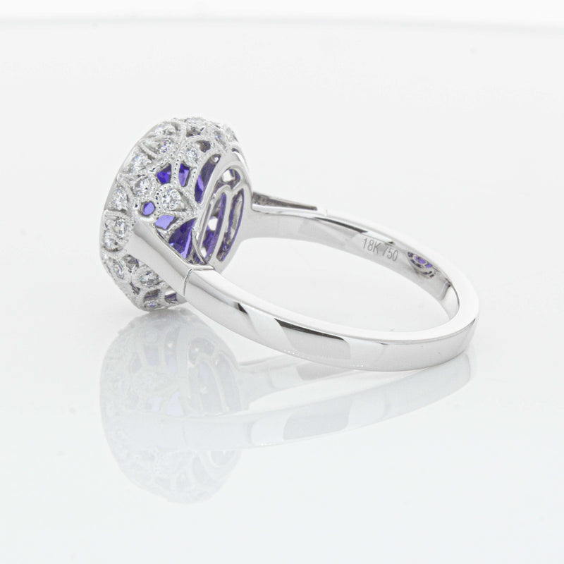 18ct White Gold 3.64ct Tanzanite & Diamond Dulce Ring-Ring-Walker & Hall
