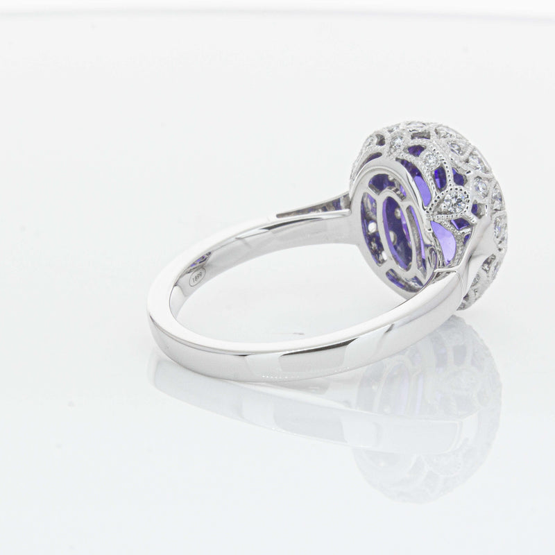 18ct White Gold 3.64ct Tanzanite & Diamond Dulce Ring-Ring-Walker & Hall