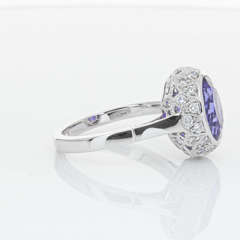 18ct White Gold 3.64ct Tanzanite & Diamond Dulce Ring-Ring-Walker & Hall