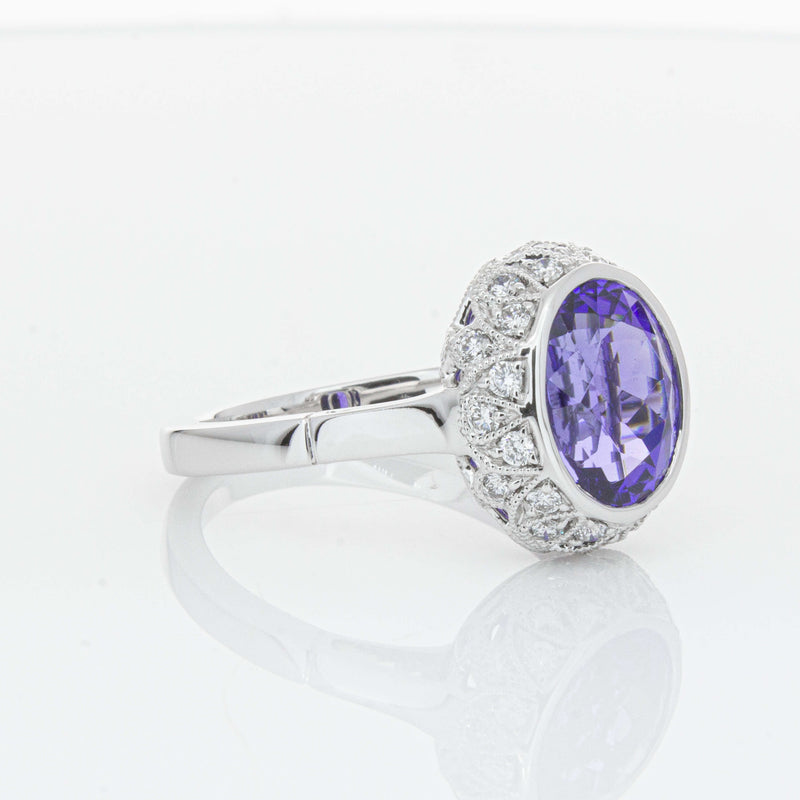 18ct White Gold 3.64ct Tanzanite & Diamond Dulce Ring-Ring-Walker & Hall