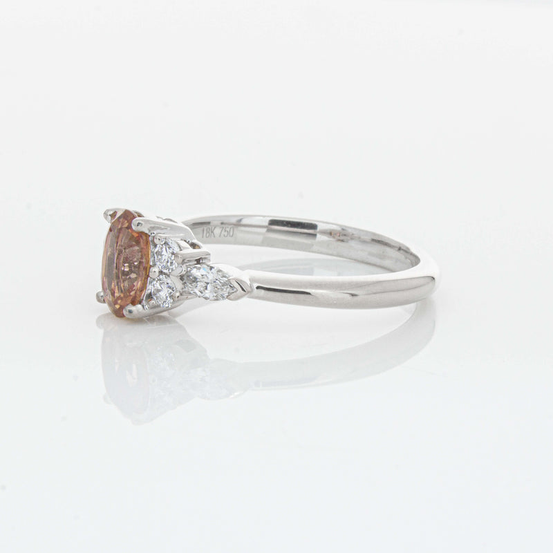 18ct White Gold 1.06ct Pink Sapphire & Diamond Oriana Ring-Ring-Walker & Hall