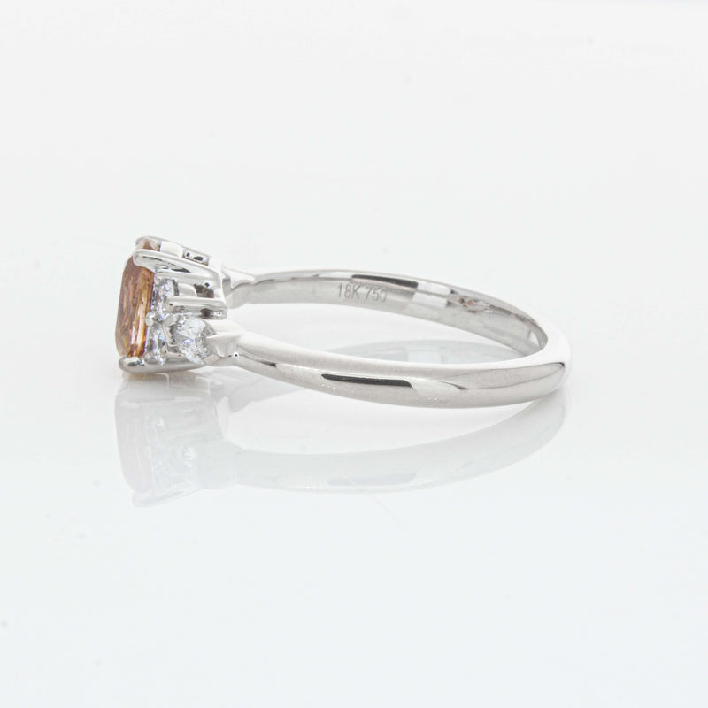 18ct White Gold 1.06ct Pink Sapphire & Diamond Oriana Ring-Ring-Walker & Hall