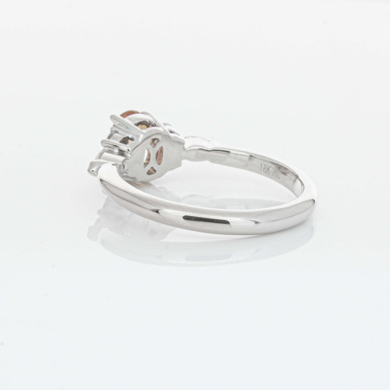 18ct White Gold 1.06ct Pink Sapphire & Diamond Oriana Ring-Ring-Walker & Hall