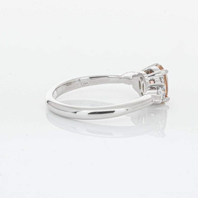 18ct White Gold 1.06ct Pink Sapphire & Diamond Oriana Ring-Ring-Walker & Hall