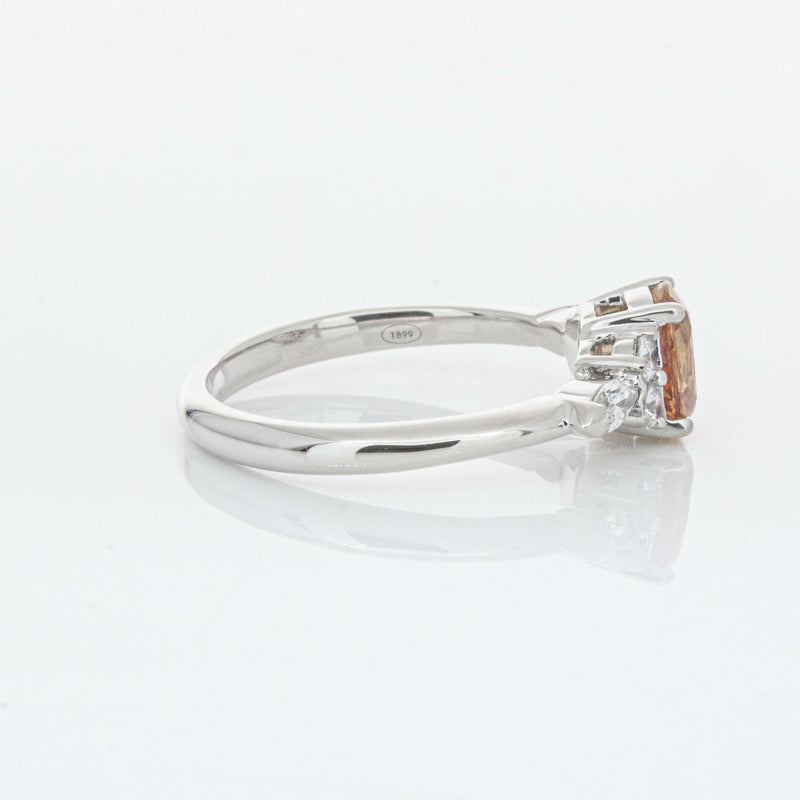 18ct White Gold 1.06ct Pink Sapphire & Diamond Oriana Ring-Ring-Walker & Hall