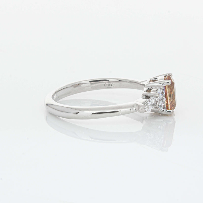 18ct White Gold 1.06ct Pink Sapphire & Diamond Oriana Ring-Ring-Walker & Hall