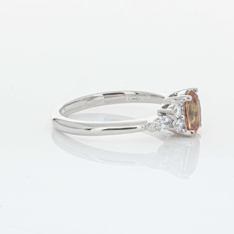 18ct White Gold 1.06ct Pink Sapphire & Diamond Oriana Ring-Ring-Walker & Hall