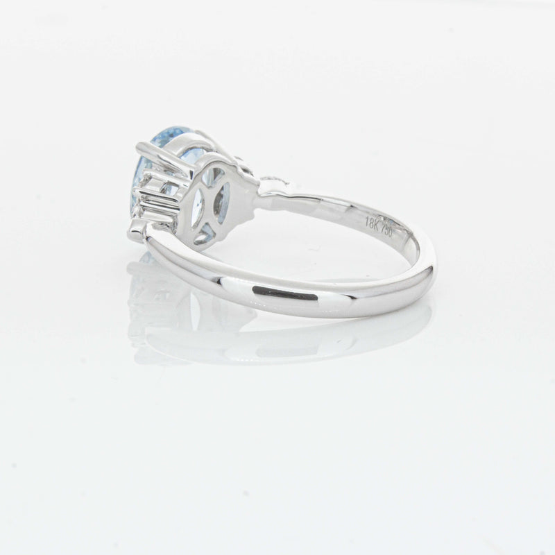 18ct White Gold 1.90ct Aquamarine & Diamond Oriana Ring-Ring-Walker & Hall