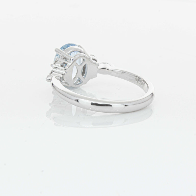 18ct White Gold 1.90ct Aquamarine & Diamond Oriana Ring-Ring-Walker & Hall