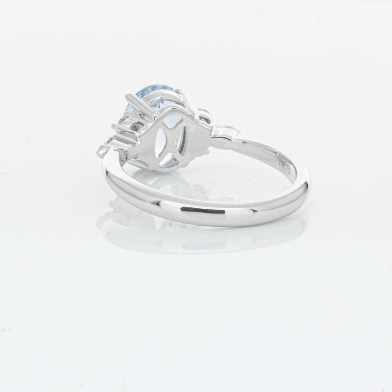 18ct White Gold 1.90ct Aquamarine & Diamond Oriana Ring-Ring-Walker & Hall