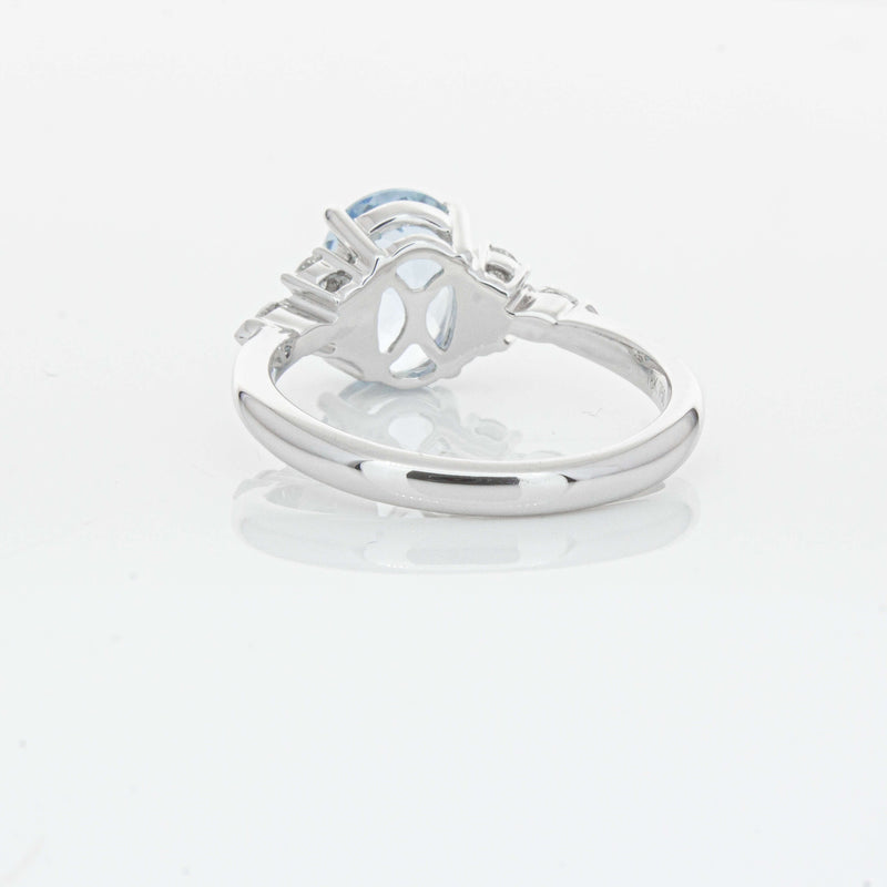 18ct White Gold 1.90ct Aquamarine & Diamond Oriana Ring-Ring-Walker & Hall
