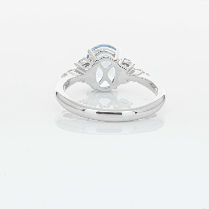 18ct White Gold 1.90ct Aquamarine & Diamond Oriana Ring-Ring-Walker & Hall