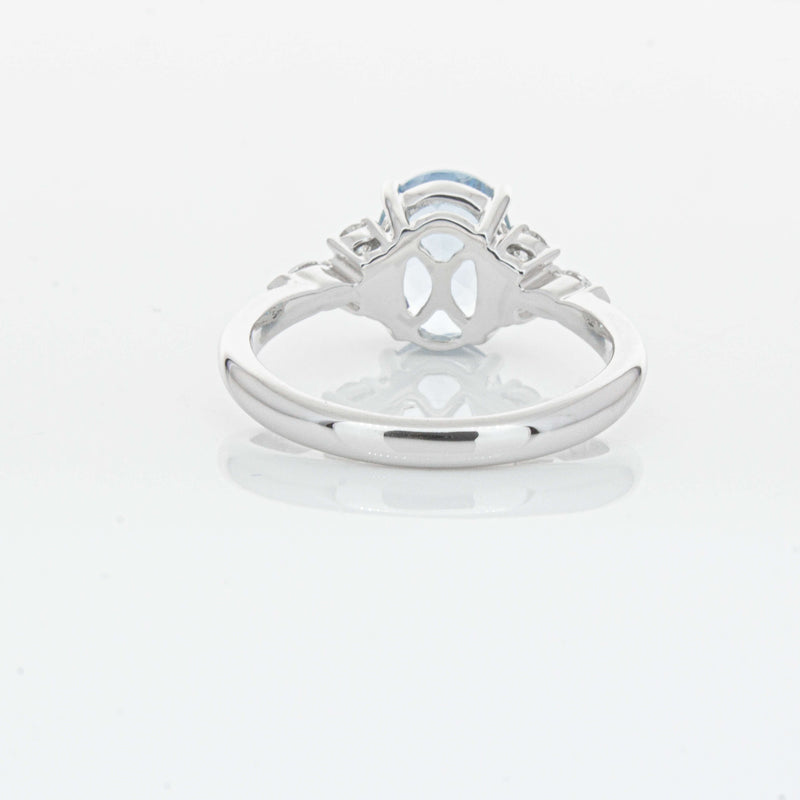18ct White Gold 1.90ct Aquamarine & Diamond Oriana Ring-Ring-Walker & Hall