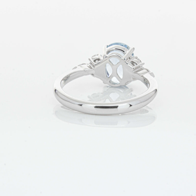 18ct White Gold 1.90ct Aquamarine & Diamond Oriana Ring-Ring-Walker & Hall