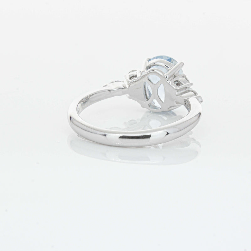 18ct White Gold 1.90ct Aquamarine & Diamond Oriana Ring-Ring-Walker & Hall
