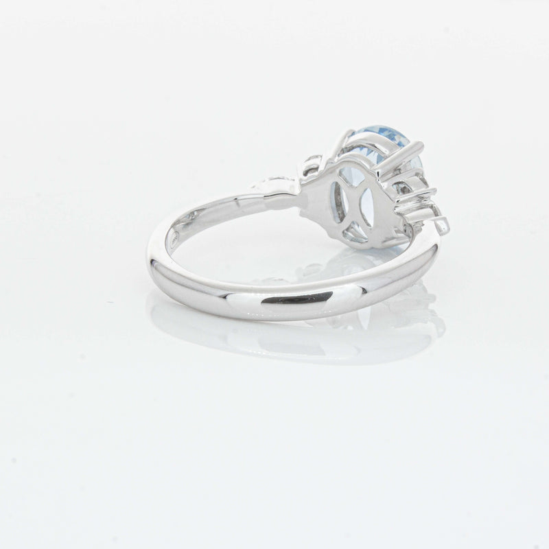 18ct White Gold 1.90ct Aquamarine & Diamond Oriana Ring-Ring-Walker & Hall