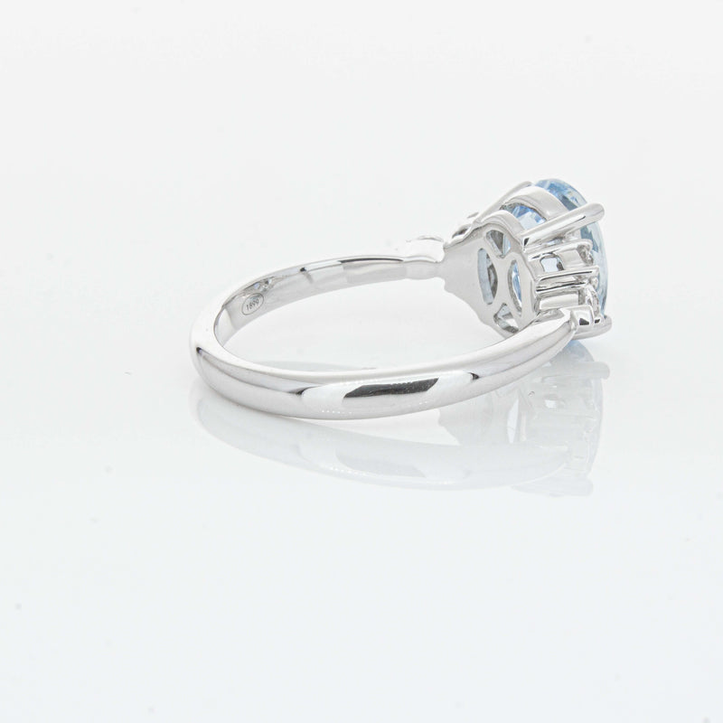 18ct White Gold 1.90ct Aquamarine & Diamond Oriana Ring-Ring-Walker & Hall