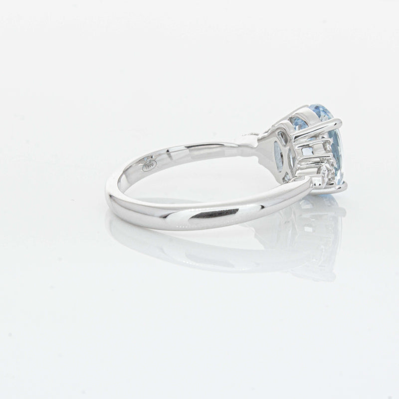18ct White Gold 1.90ct Aquamarine & Diamond Oriana Ring-Ring-Walker & Hall