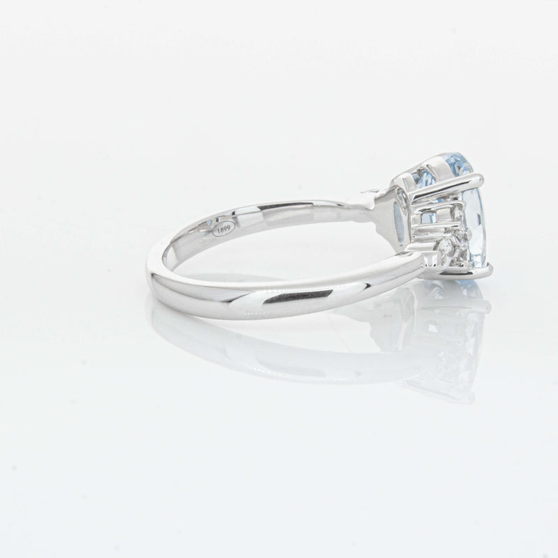18ct White Gold 1.90ct Aquamarine & Diamond Oriana Ring-Ring-Walker & Hall
