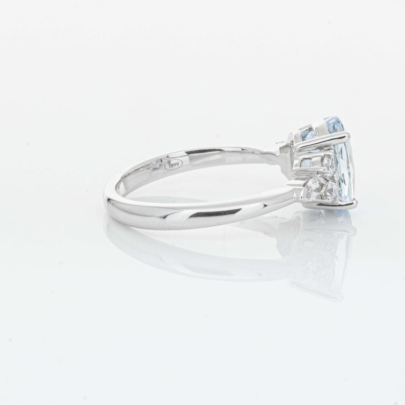 18ct White Gold 1.90ct Aquamarine & Diamond Oriana Ring-Ring-Walker & Hall